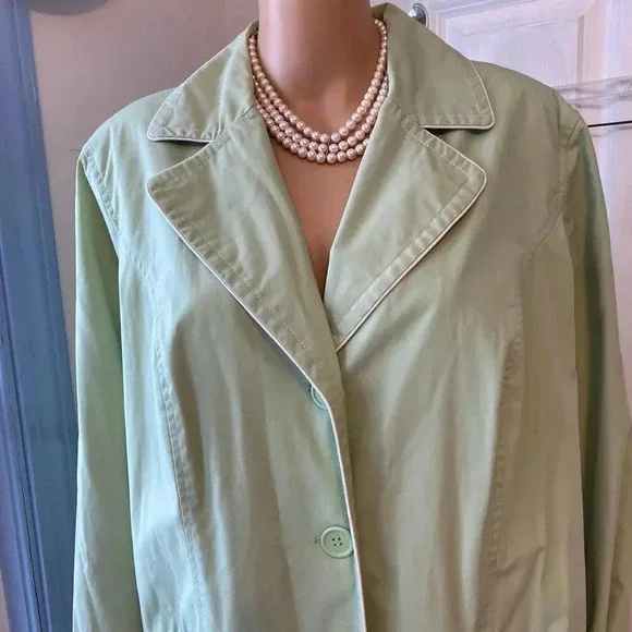 Dennis Basso Trench Jacket/Coat Button Up Full Line  Women Plus Size 1X Pockets - Picture 7 of 8